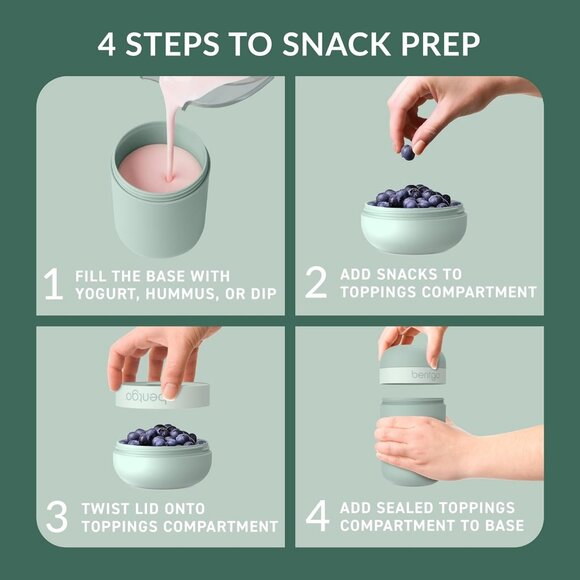 Snack Cup- Reusable Snack Container with Leak-Proof Design, Toppings Compartment - Picture 3 of 6